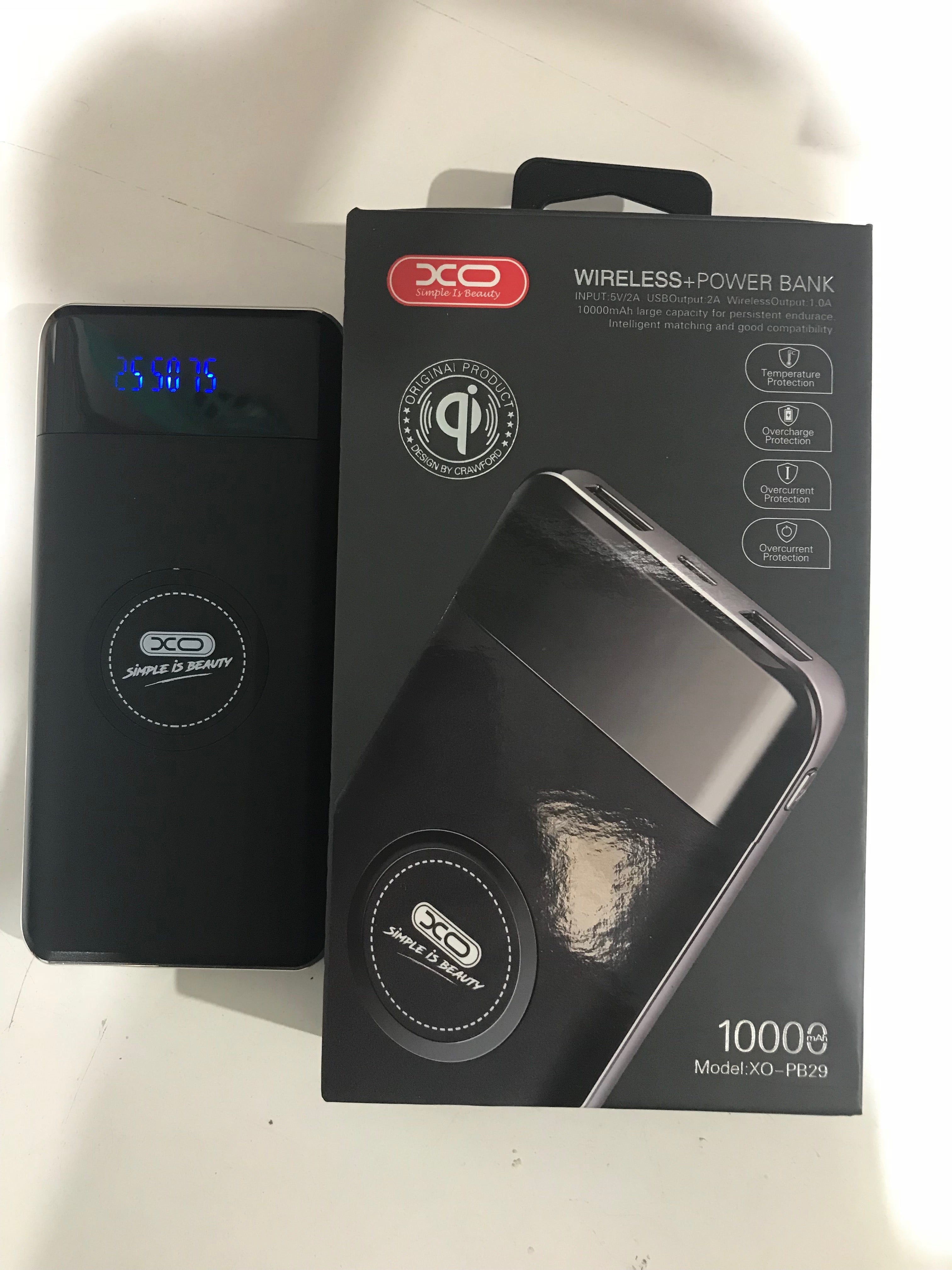 Xo Wireless Power Bank Pb29 10000Mah Black