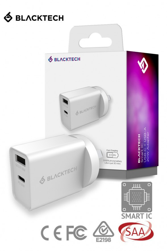 Blacktech USB-C + USB-A 20W Wall Adapter