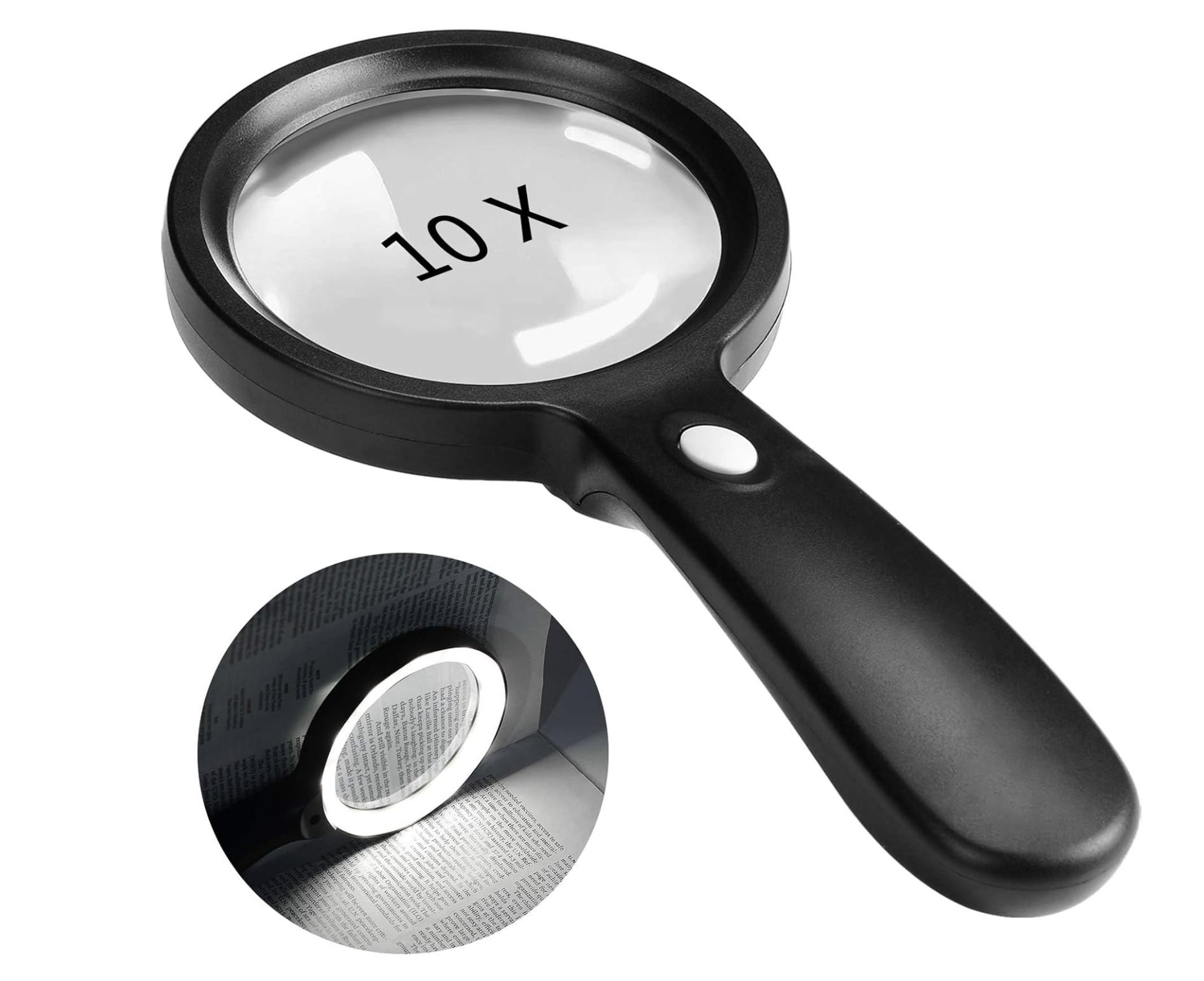 Magnifier with light source 10x magnification 12 LED light Optical Glass Mirror