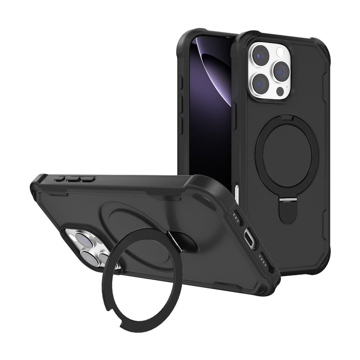 iPhone 17 Air Military Style MagSafe Case with Magnetic Ring Black