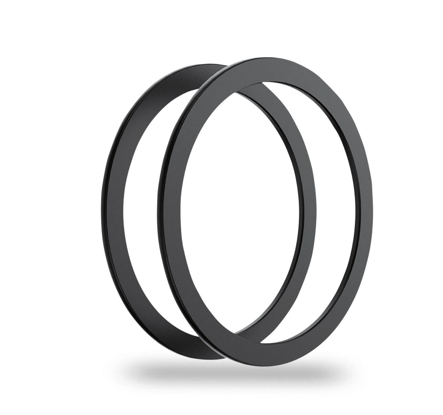 BLACKTECH Magnetic Ring 2Pcs Pack With Positioning Kit For All Phones - Black