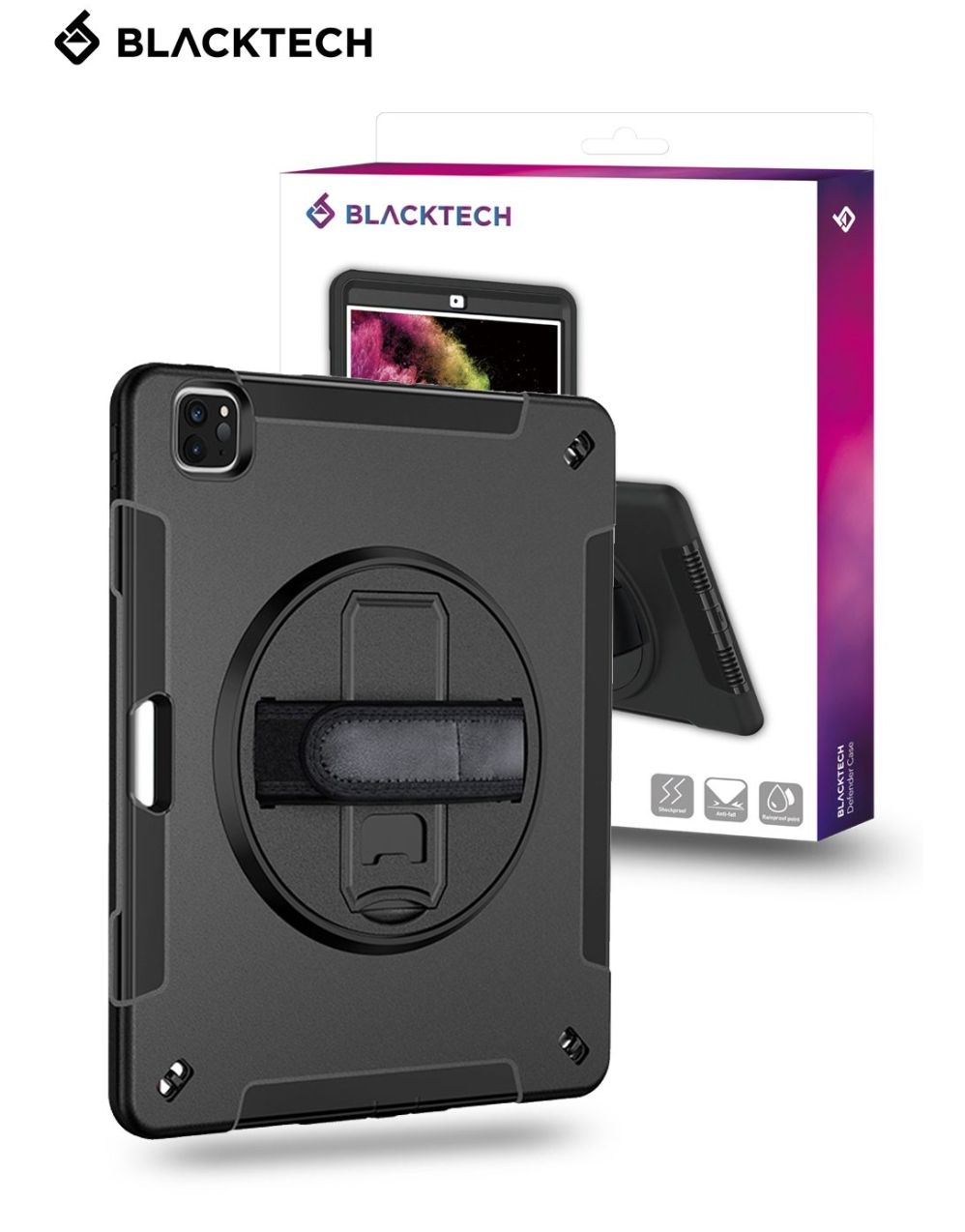 iPad Pro 11 2024 BLACKTECH Defender Case - Black