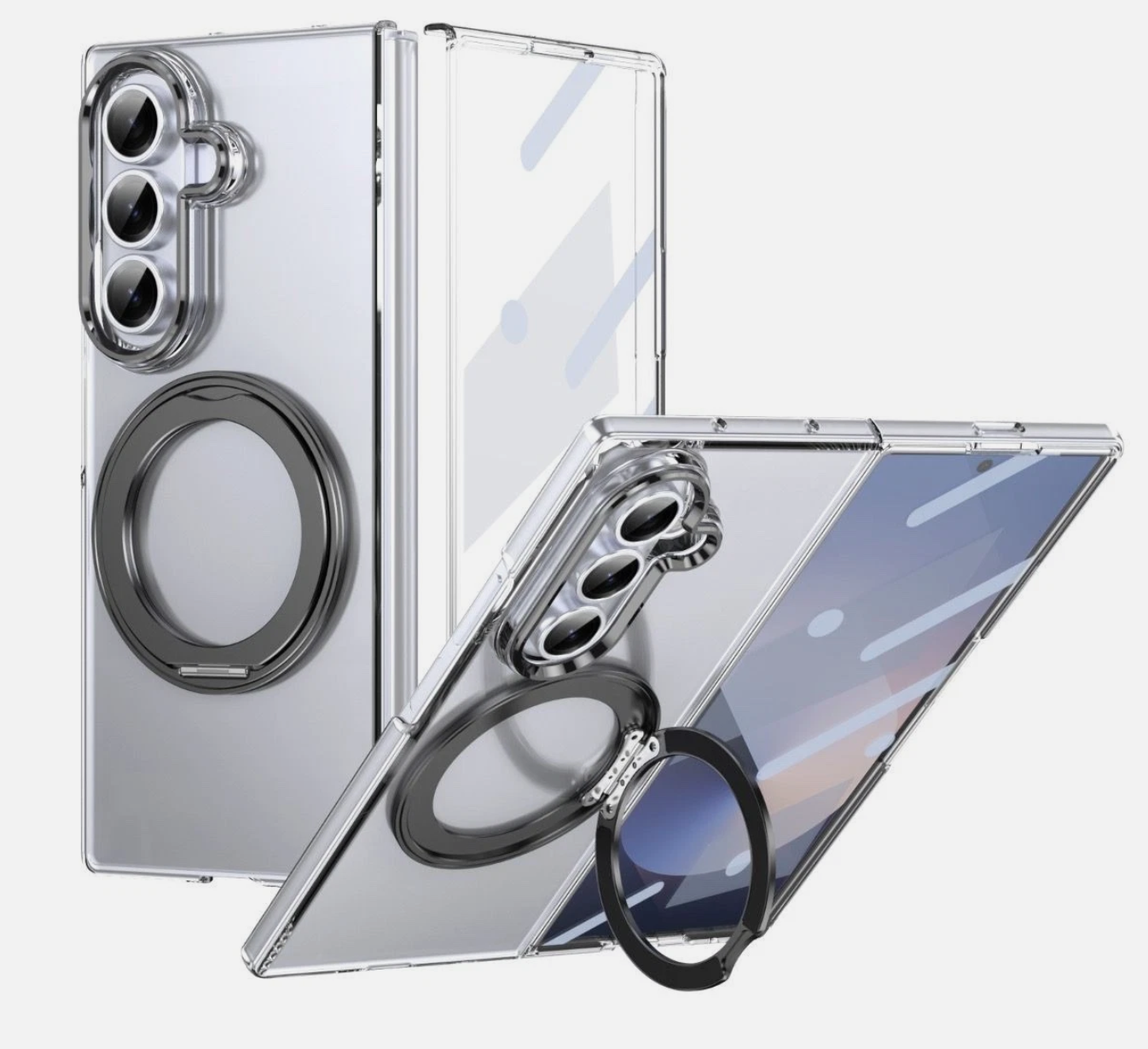 Samsung Galaxy Z Fold 7 BLACKTECH Elite CrystalMag Rotator (MagSafe Compatible) - Silver