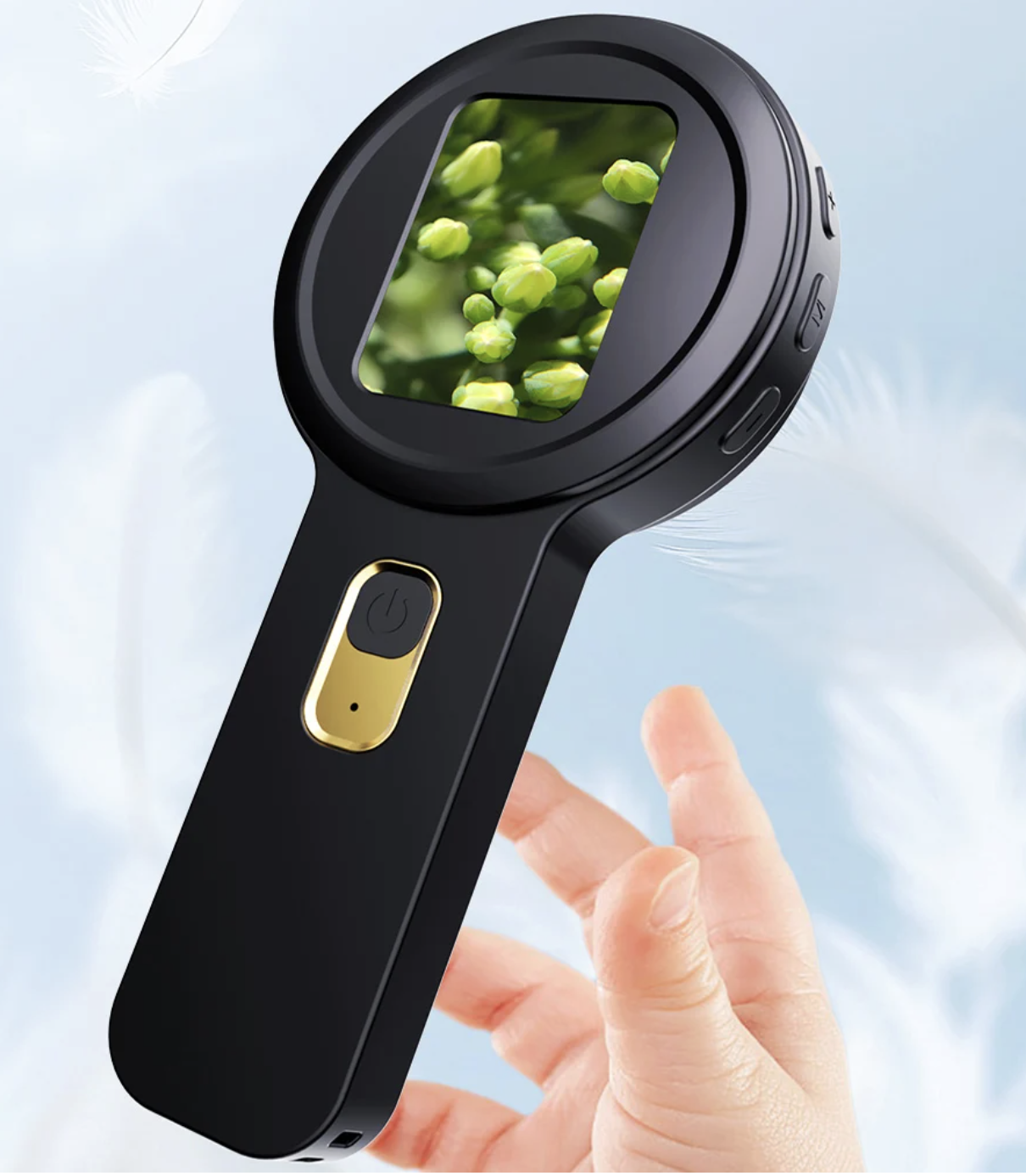 Kensoya V19Hand Held Digital Magnifier Microscope 200X Zoom 12 MP HD Anti Shake With 8 LEDs 2Inch IPS