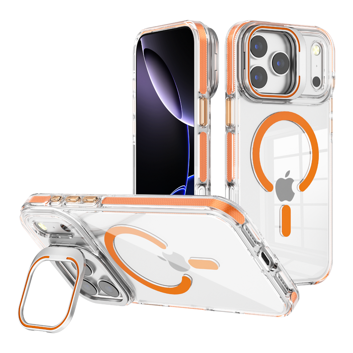 iPhone 17 Pro Max 2 Shock Absorbing Case With Camera Stand (MagSafe Compatible)