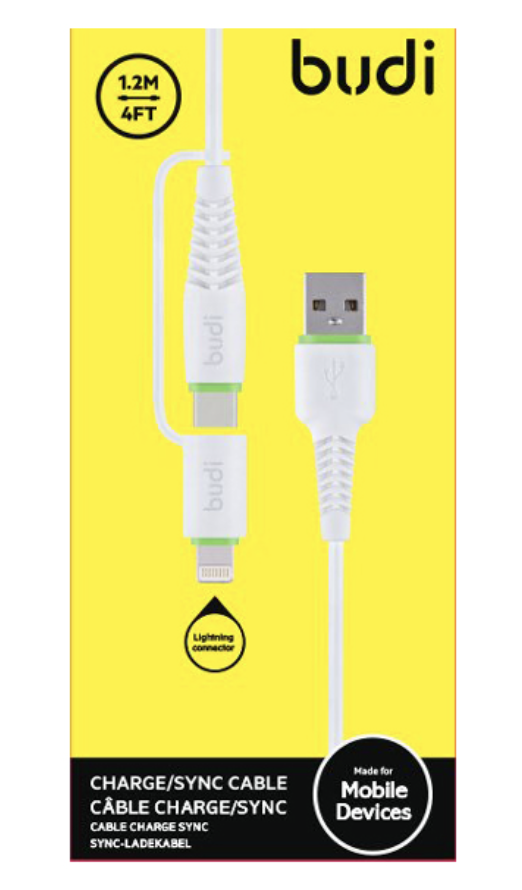 Budi Type C To Lighting Cable White