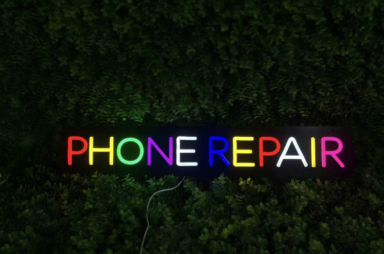 Phone Repair Sign Black Neon Sign