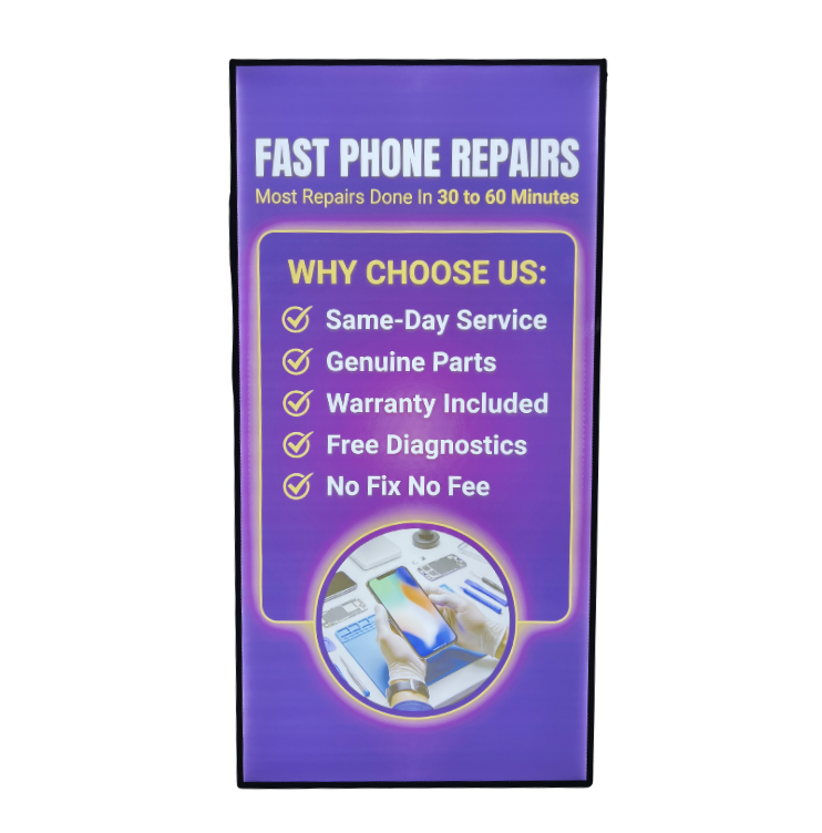 LED Slim Light Box Display Sign Size 603*1203mm With 1cm Thickness Black Frame (Changeable Poster)
