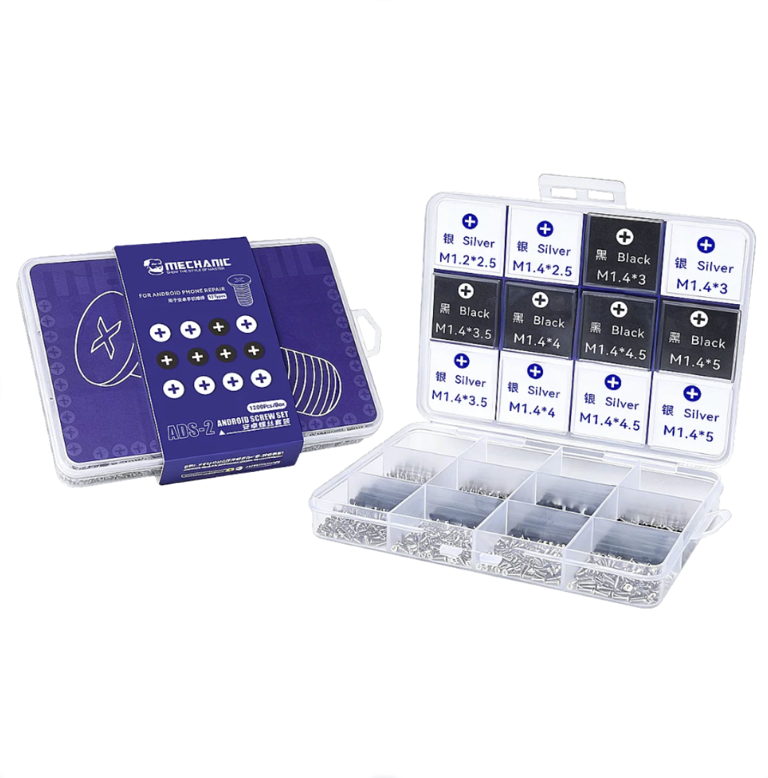 Andriod Phone Repair Screw Set 1200 (12 types) ADS-2 Mechanic