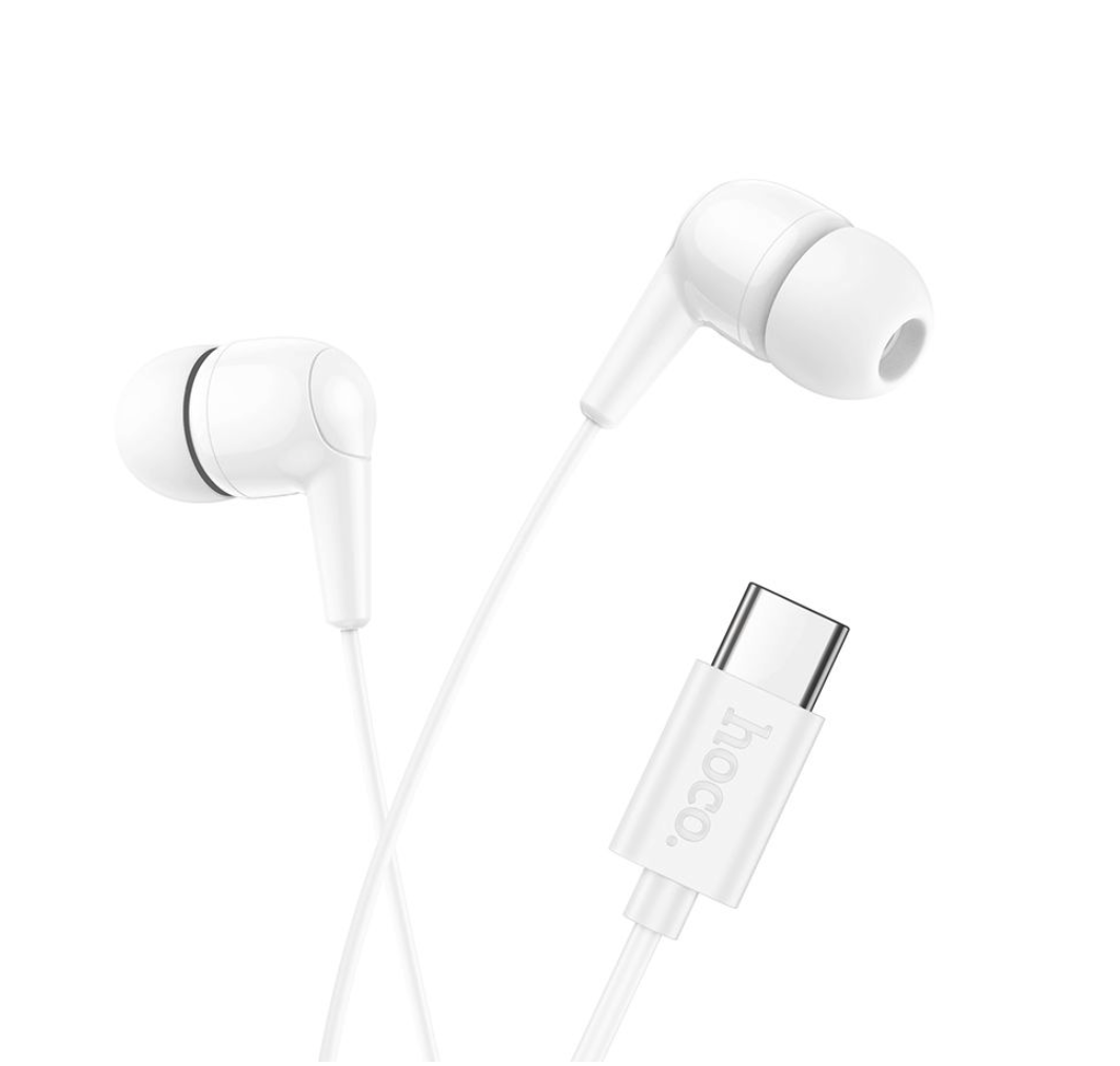 hoco. M97 Enjoy universal digital earphones with microphone USB-C - White