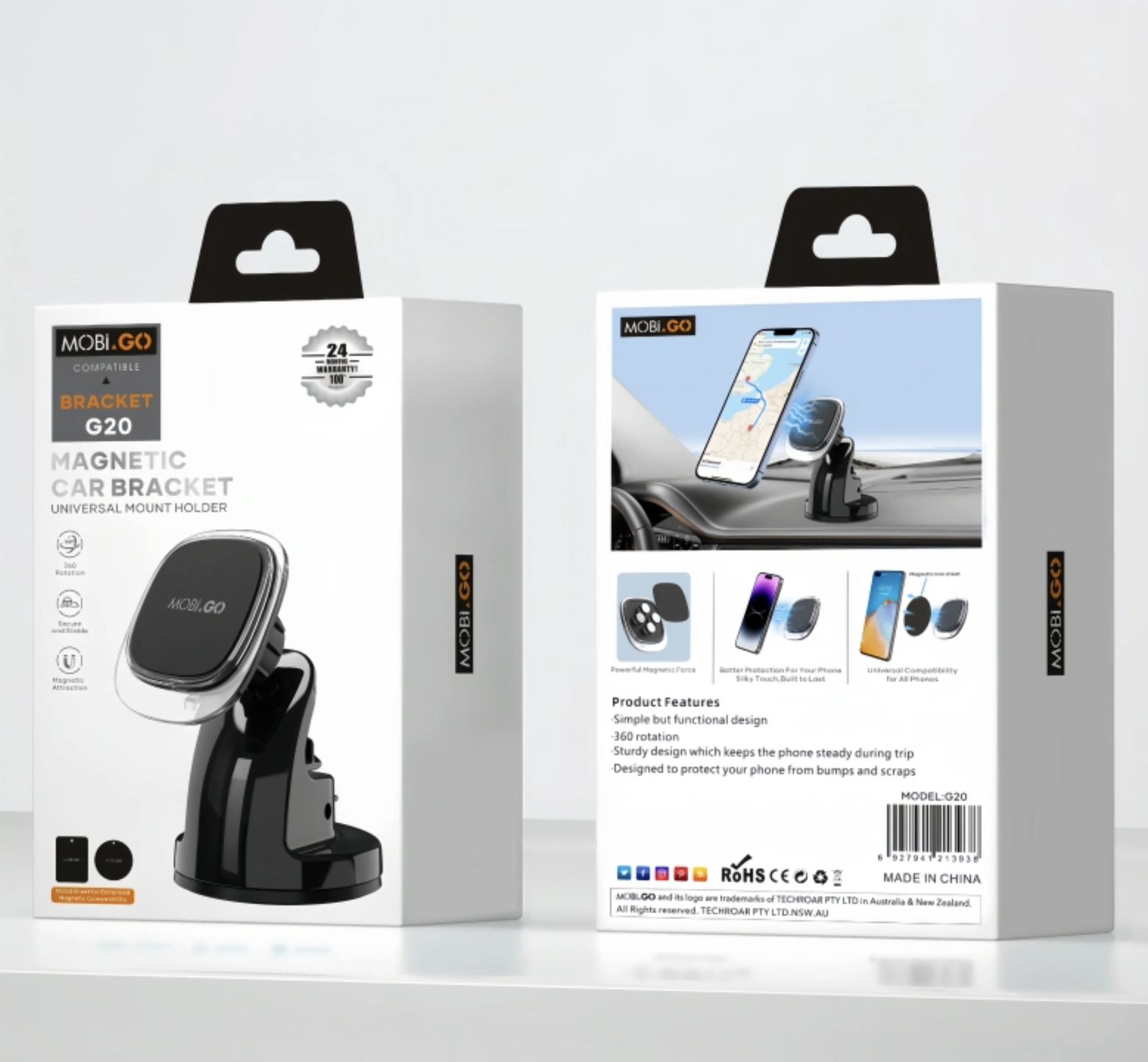 MobiGo G20 magnetic Car Holder Black