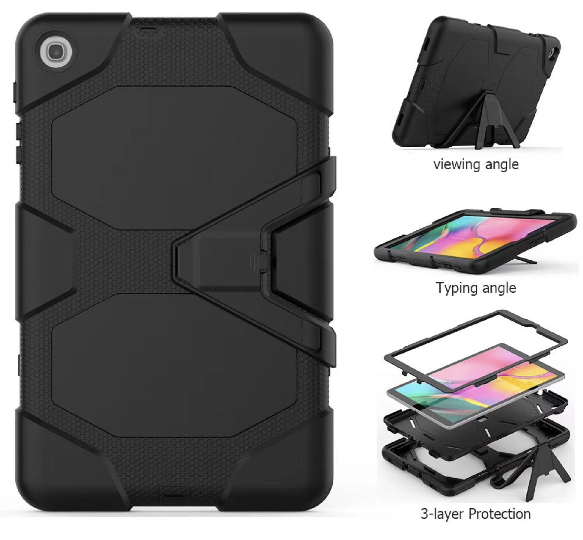 iPad 10 (2022) /iPad 11 (2025) 3 Layer Shockproof Suvivo Case Black