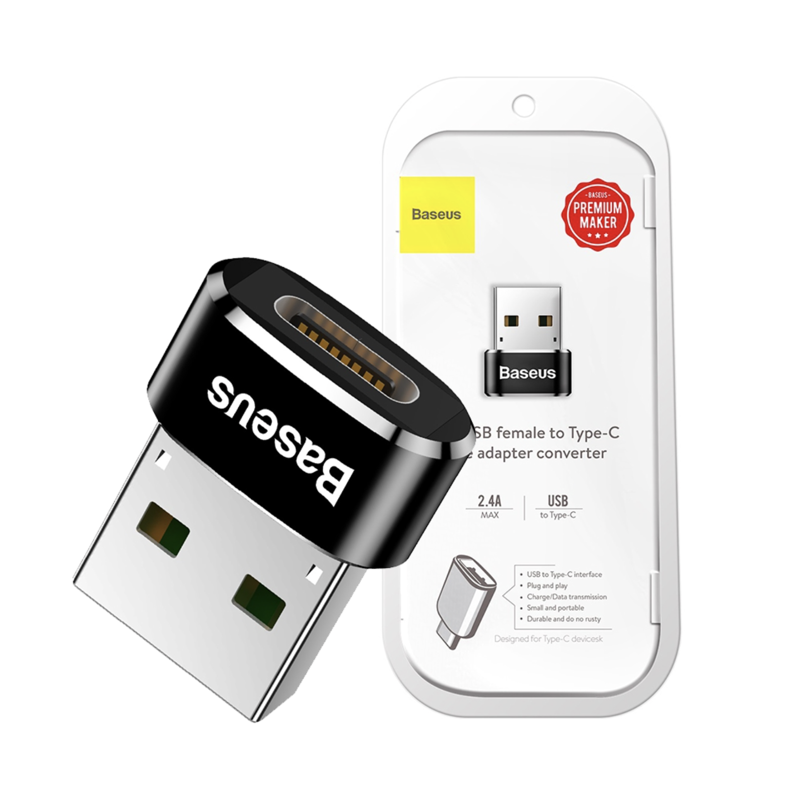 Baseus Mini Type-C Female to USB Male Adapter Converter