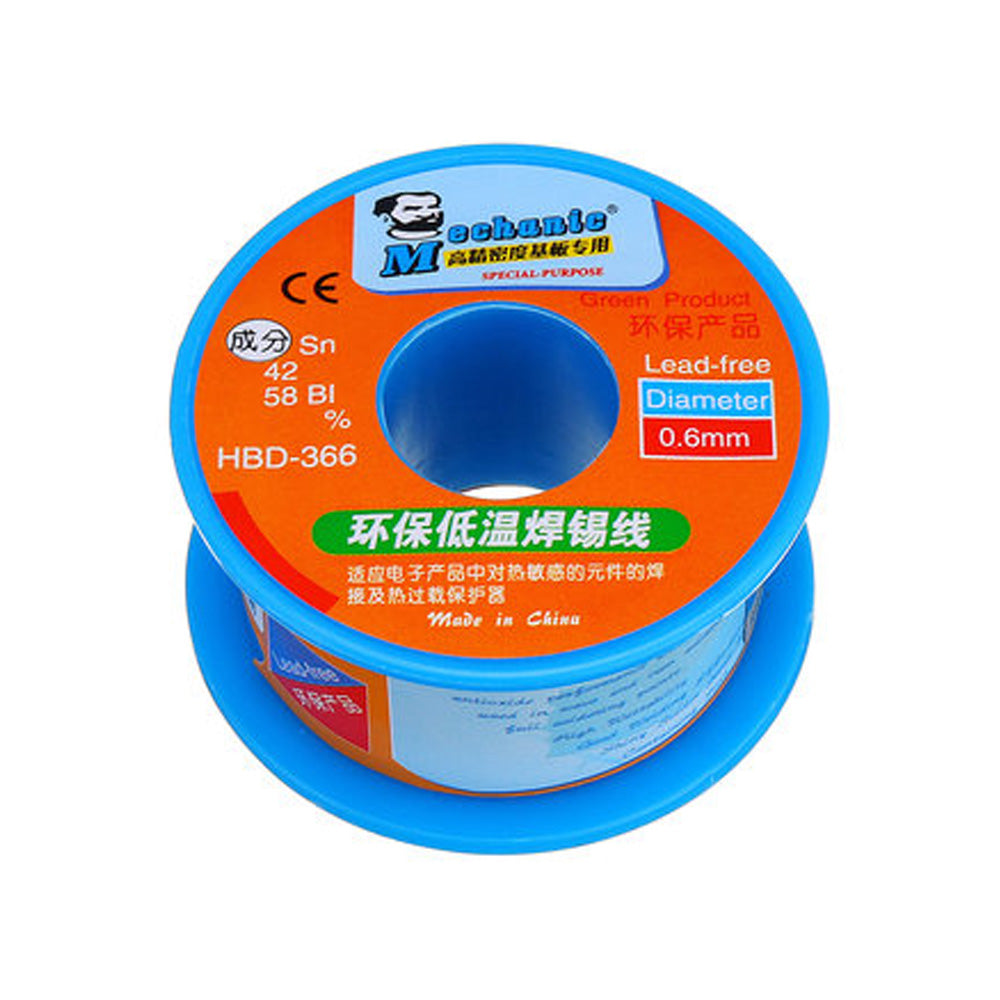 Mechanic Low Temperature Lead-Free Solder Wire Hbd-366 0.3Mm 40G