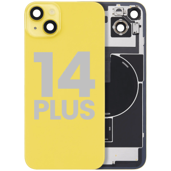 iPhone 14 Plus Back Glass Cover With Steel Plate With Wireless NFC and Magsafe Magnet Yellow
