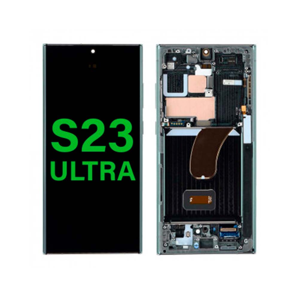 Samsung S23 Ultra S918 Service Pack LCD Green ( Frame Assembled)