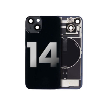 iPhone 14 Back Glass Cover With Steel Plate With Wireless NFC and Magsafe Magnet Midnight/ Black