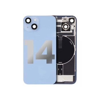 iPhone 14 Back Glass Cover With Steel Plate With Wireless NFC and Magsafe Magnet Blue