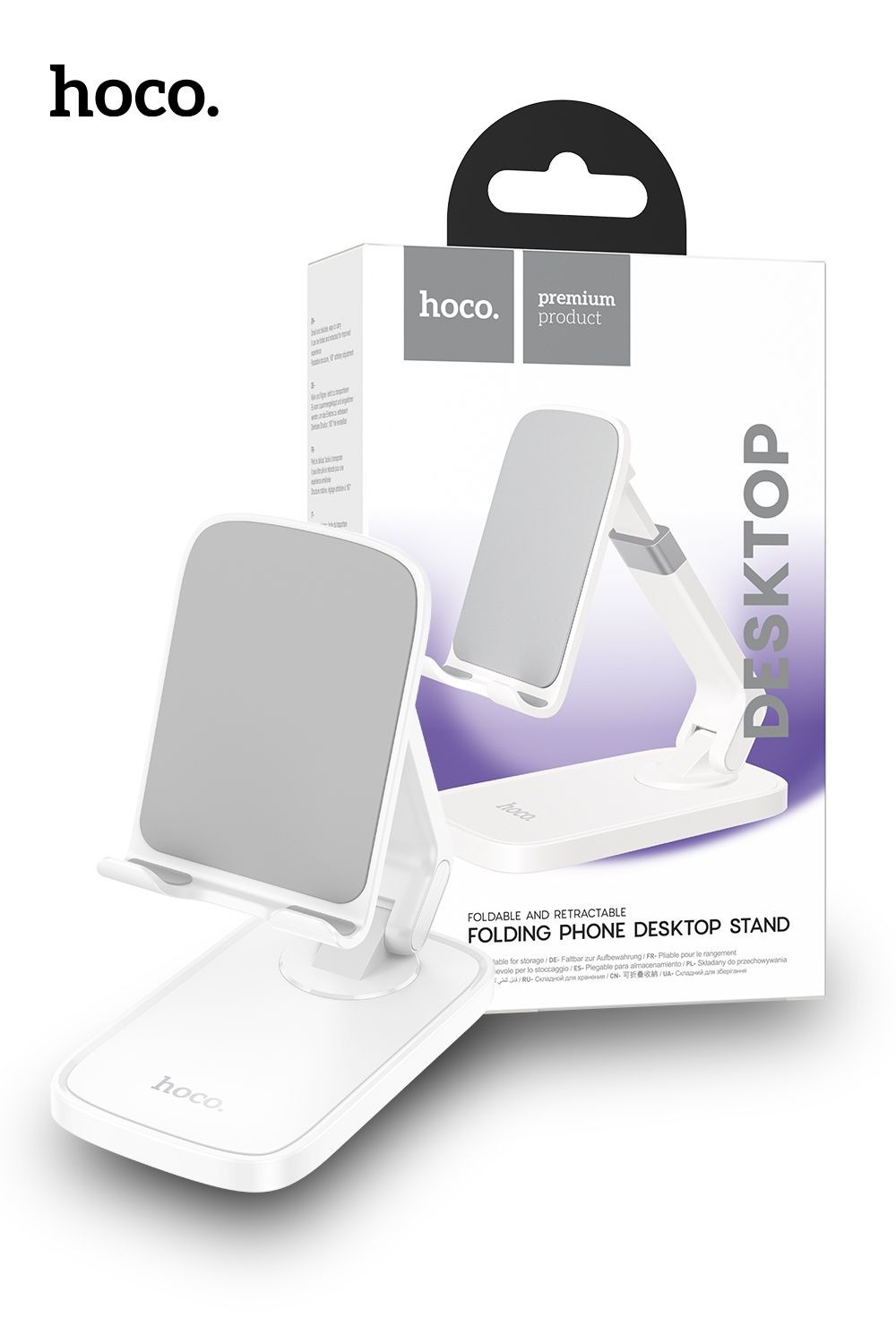 Hoco HD8 Blackfish Folding Desktop Stand - White