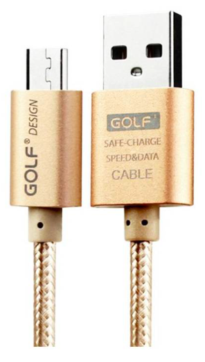 Golf Micro USB Quick Charge Cable (25cm) Bronze