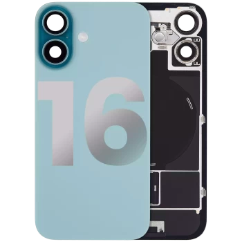 iPhone 16 Back Glass Teal With Steel Plate With Wireless NFC Charging MagSafe Magnet & Flashlight Flex