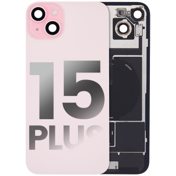 iPhone 15 Plus Back Glass Pink With Steel Plate With Wireless NFC Charging MagSafe Magnet & Flashlight Flex