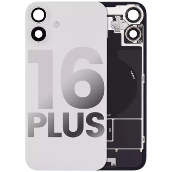 iPhone 16 Plus Back Glass White With Steel Plate With Wireless NFC Charging MagSafe Magnet & Flashlight Flex